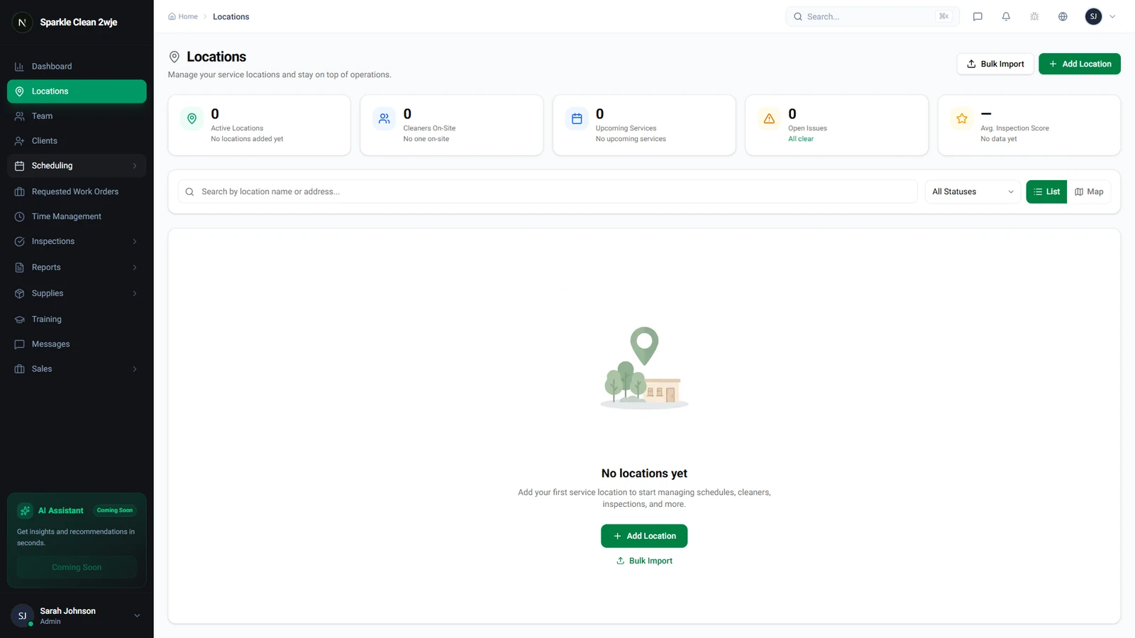 Open the Locations Module