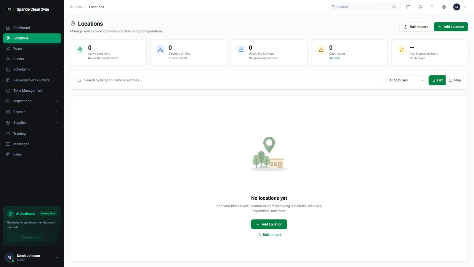 Open the Locations Map View