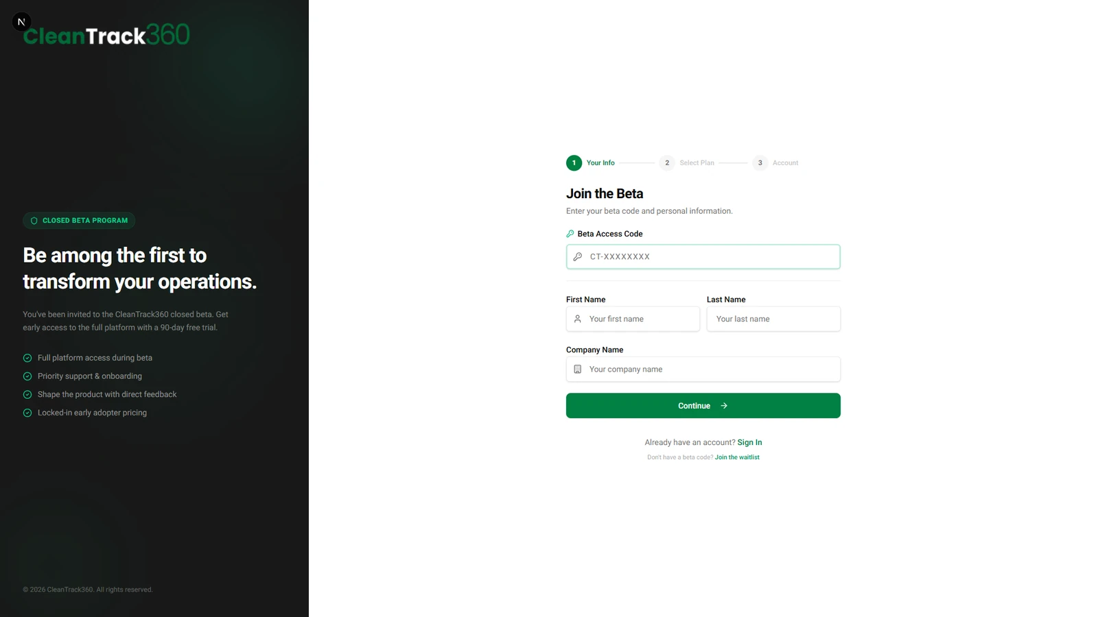 Open the Registration Page