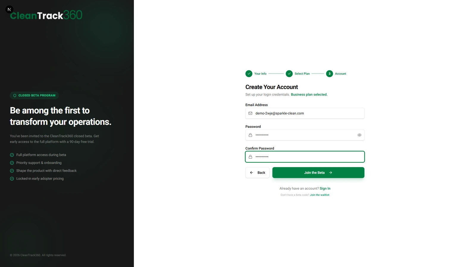Create Your Login Credentials